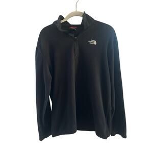 The North Face Men’s Medium Fleece Black Quarter Zip Winter Sweater Basic